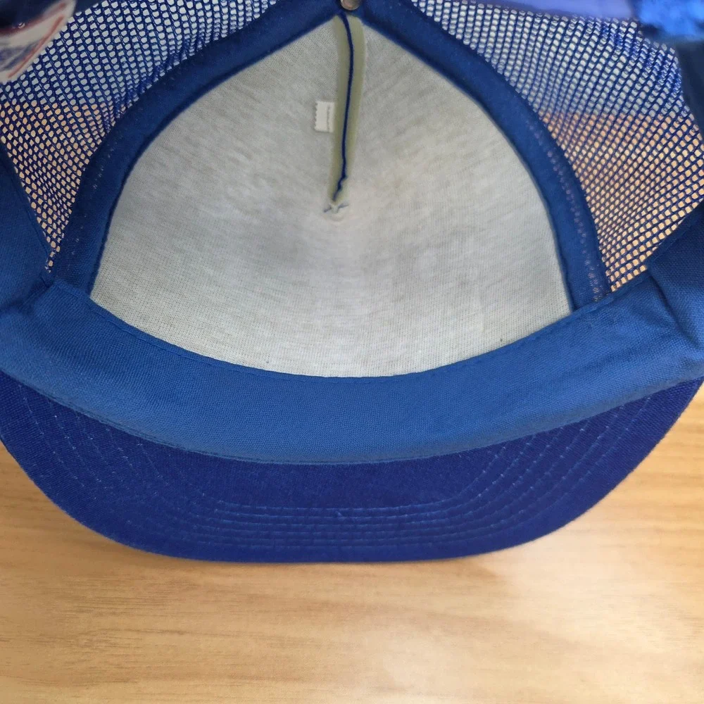 Vintage NHRA Drag Racing Cap Trucker Hat Blue Mesh Snapback Top Eliminator